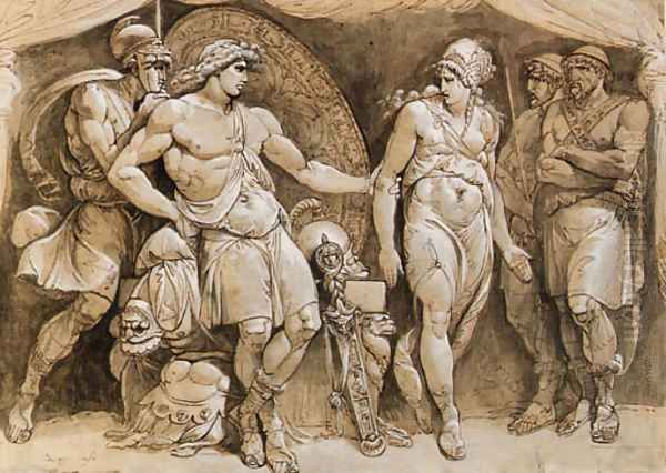 Briseis leaving Achilles' Tent - view 1