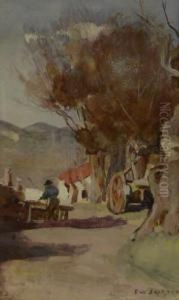 Farmyard With Figure Working - view 1