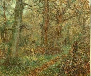 Figures In A Woodland by Frederick William Jackson