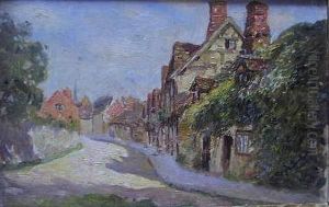 A Village Street Scene by Frederick William Jackson