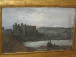 Fishing Boats Before Conway Castle, At Dusk