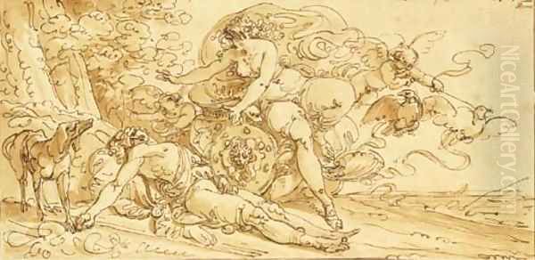 Venus weeping over the body of Adonis - view 1