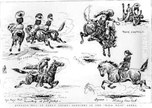 Sketches from Buffalo Bills Wild West Show at Earls Court by Alfred Chantrey Corbould
