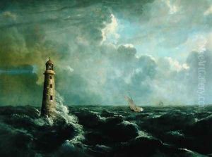 Seascape with Lighthouse by Charles Codman