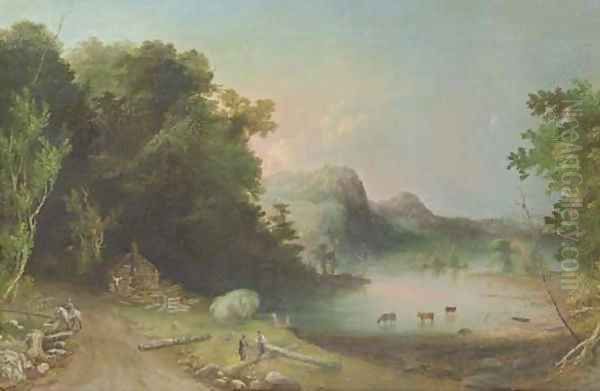 The Log Cabin (Cattle in Lake) - view 1