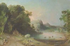 The Log Cabin (Cattle in Lake)