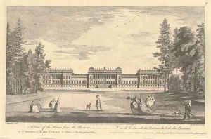 Views of the Gardens of Stowe A view of the house from the Parterre by Jean Baptiste Claude Chatelain