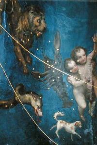 Signs of the Zodiac, detail from the ceiling of the Sala dello Zodiaco, 1579 2 by Lorenzo the Younger (Mantovano) Costa