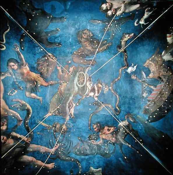 Signs of the Zodiac, detail from the ceiling of the Sala dello Zodiaco, 1579 - view 1