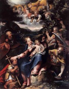 The Holy Family with the Infant St John the Baptist in a Landscape 1590s by Denys Calvaert
