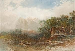 Cabin In A Mountainous Landscape by Otto Reinhard Jacobi