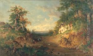 Landscape With Figures Around A Campfire