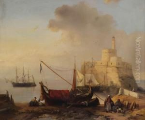 Noord-afrikaans Havengezicht Met
Aangemeerde Driemaster Op Kalme Zee Nabij Burcht Met Vuurtoren Noord-afrikaans Havengezicht Met
Aangemeerde Driemaster Op Kalme Zee Nabij Burcht Met Vuurtoren