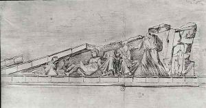Study of the frieze from a pediment of the Parthenon by Jacques Carrey