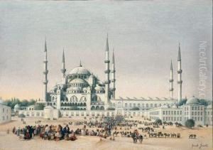 Foule Devant La Mosquee Sultan Ahmed (istanbul), Vers 1855 Foule Devant La Mosquee Sultan Ahmed (istanbul), Vers 1855