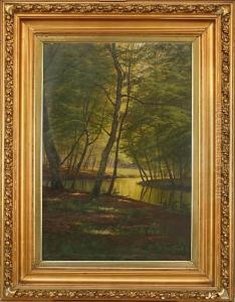 Scenery With A River. Signed A. Jacobsen - view 1