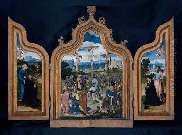 Triptych with Calvary and Patrons 1506 - view 1
