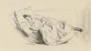 Study Of A Woman Reading by George Percy Jacomb-Hood