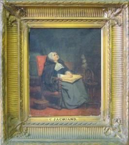 Seated Woman In Interior by Claude Jacquand