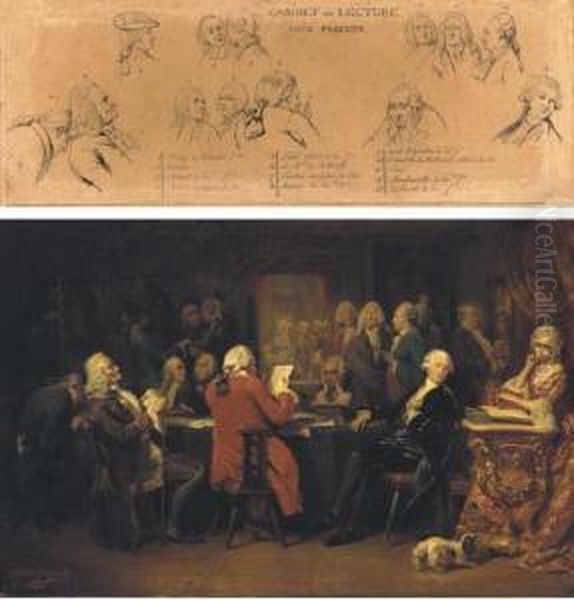 Voltaire Au Cabinet De Lecture 
Chez Procope; And Les Figures Principales Du Cabinet - A Study - view 1