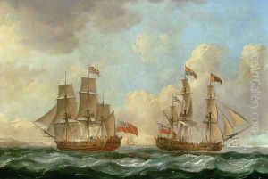 The 'Peregrine' in Two Positions off the Coast, 1766 by John the Elder Cleveley