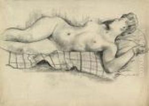 Liegender Weiblicher Akt by Willy Jaeckel