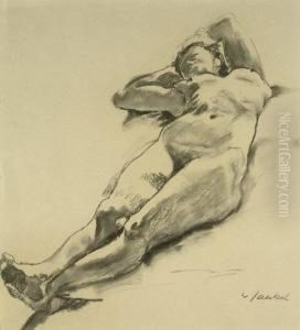 Liegender Weiblicher Akt by Willy Jaeckel