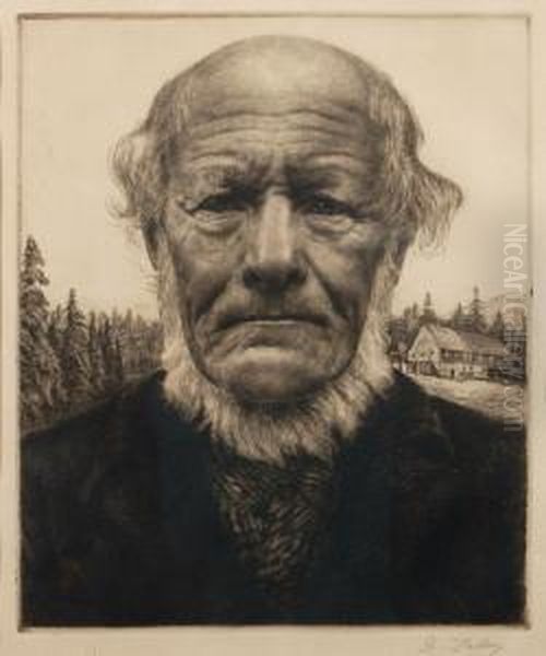 Portrait Eines Gebirgsbauern . Um 1902 - view 1