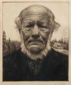 Portrait Eines Gebirgsbauern . Um 1902 by Georg Jahn