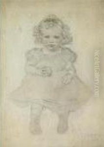 Young Girl Holding An Apple by Georg Jakobides