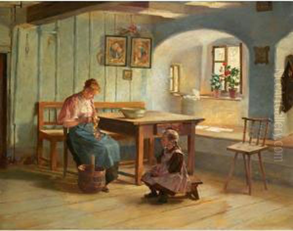 A Mother And Child In An Interior - view 1