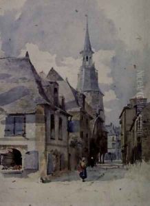 A Street in Dinan, France 2 by William Linnaeus Casey
