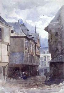 A Street in Dinan, France by William Linnaeus Casey