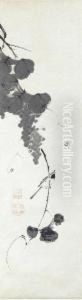 Sparrow And Grapevine by Ito Jakuchu