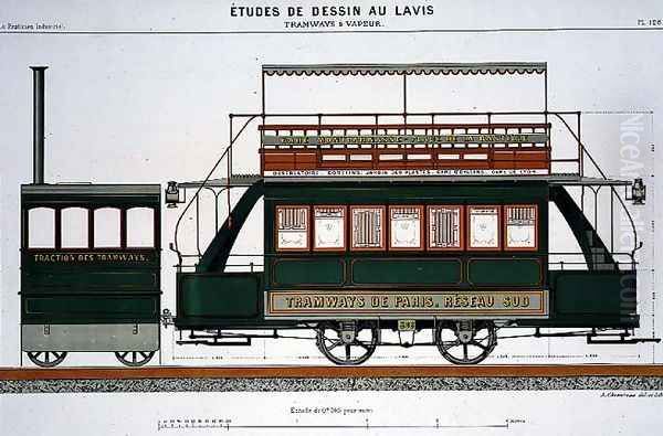 Design for a Steam Tram, plate 126 from 'The Industrial Practitioner' - view 1