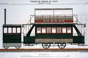 Design for a Steam Tram, plate 126 from 'The Industrial Practitioner' Design for a Steam Tram, plate 126 from 'The Industrial Practitioner'