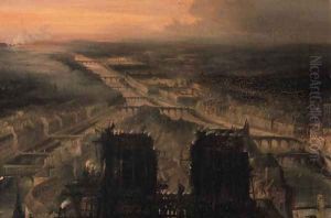 Illumination of Notre Dame to Celebrate the Election of Prince Louis-Napoleon Bonaparte (1808-73) to the Republic, after 1850 by Jean-Jacques Champin