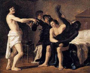 Three Young White Men and a Black Woman 1632 Three Young White Men and a Black Woman 1632