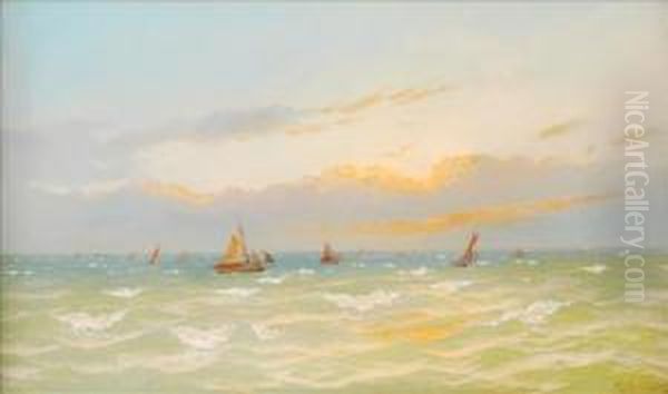 Gaff-riggedvessels In The Evening - view 1