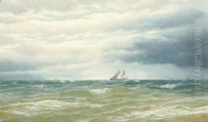 Extensive Seascape With Sailing Boats On The Horizon by David James