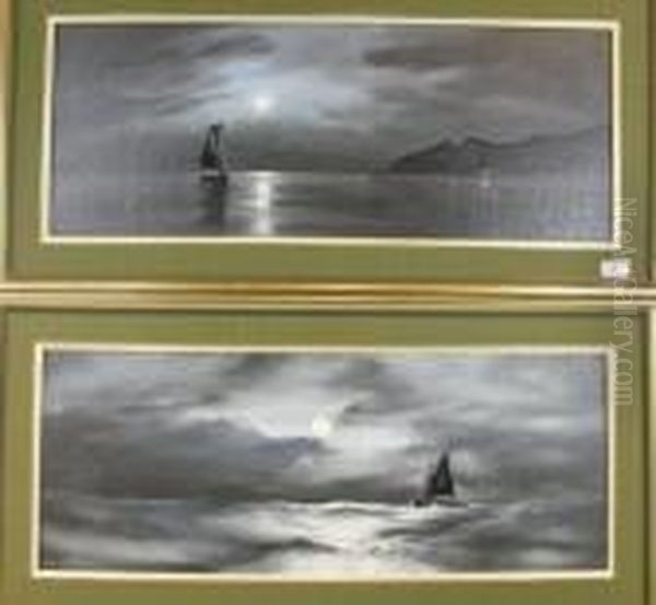 Moonlight Fishing Off Coastline - view 1