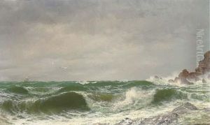 Waves Crashing On A Rocky Coast by David James