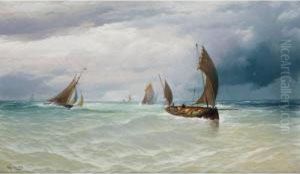 Fishing Boats In Stormy Weather by David James