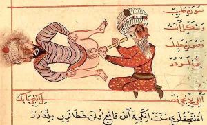 Ms Sup Turc 693 fol.96v Inspection of the Male Urethra, 1466 by Charaf-ed-Din