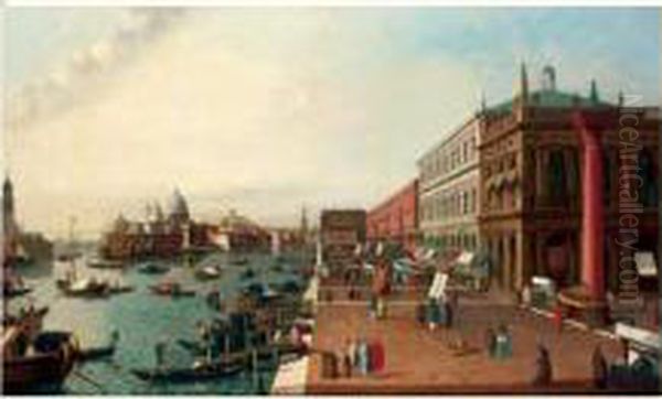 Vue De La Piazetta, De La Libreria Et Du Debouche Du Grand Canal A Venise - view 1