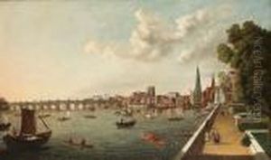 The Thames At Westminster With 
Old Westminster Bridge And The Shot Tower From The Terrace Of Somerset 
House, London