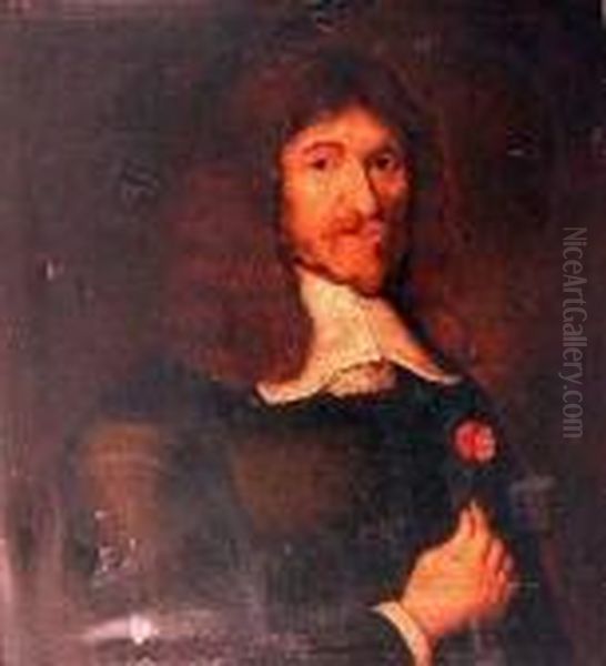 Half Length Portrait Of A Gentleman Holding A Flower - view 1