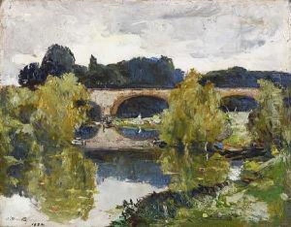 Sketch, Pont De L'arches On The Seine - view 1
