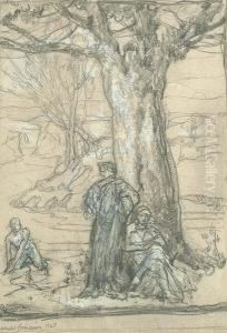 Figures By A Tree