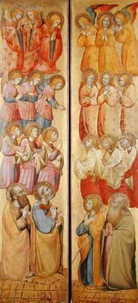 Left panel- St. Peter and St. Paul with Angels; Right panel- St. James and St. Andrew with Angels, c.1400 - view 1